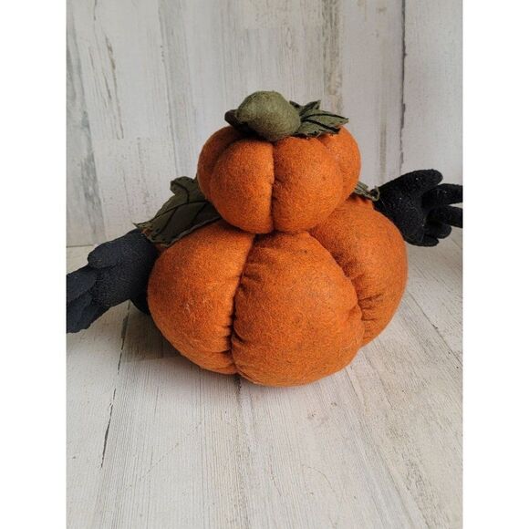 felt large pumpkin jack o'lantern man home decor Halloween fall Harvest - Picture 6 of 9
